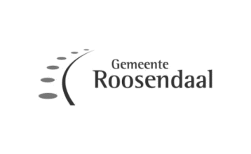 Logo Gemeente Roosendaal: een kronkelig pad langs de route.
