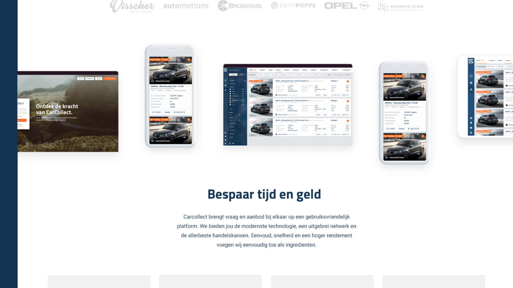 Ontdek Car Collect: een strak, gebruiksvriendelijk autoverkoopplatform met intuïtieve pictogrammen voor eenvoudig browsen op elk apparaat.