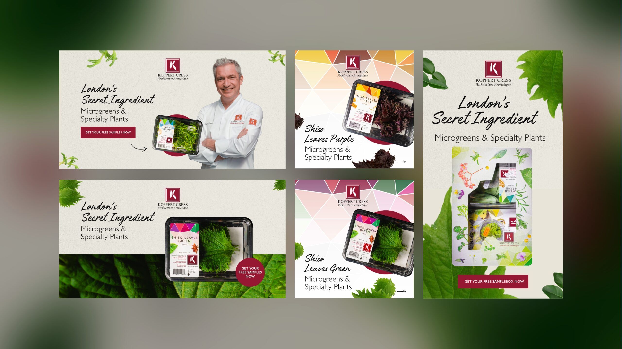 Koppert Cress microgroentencollage met het thema So Syncd: fris, levendig en vol variatie.