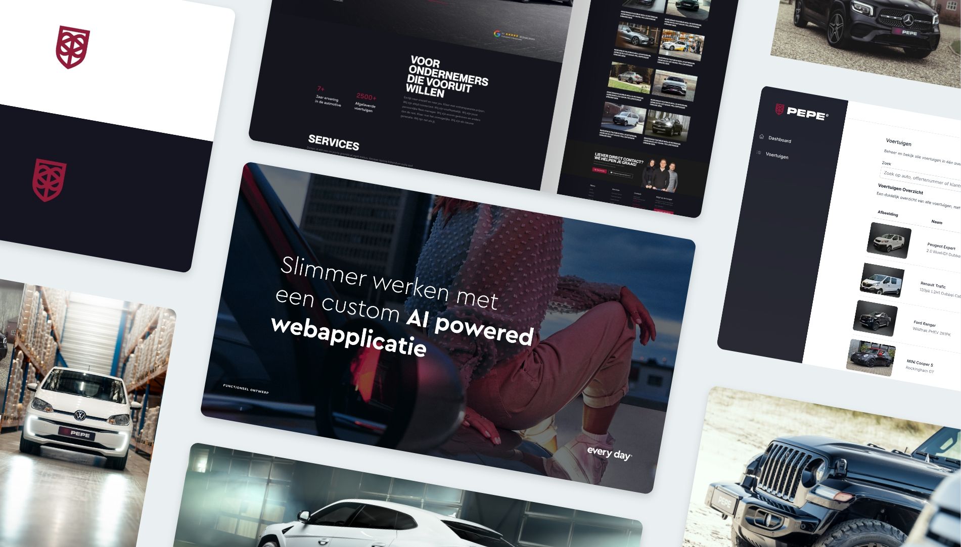 Modellen van autodiensten, voertuigen en een op maat gemaakte AI-webapp in het Nederlands, geïnspireerd op Koppert Cress.