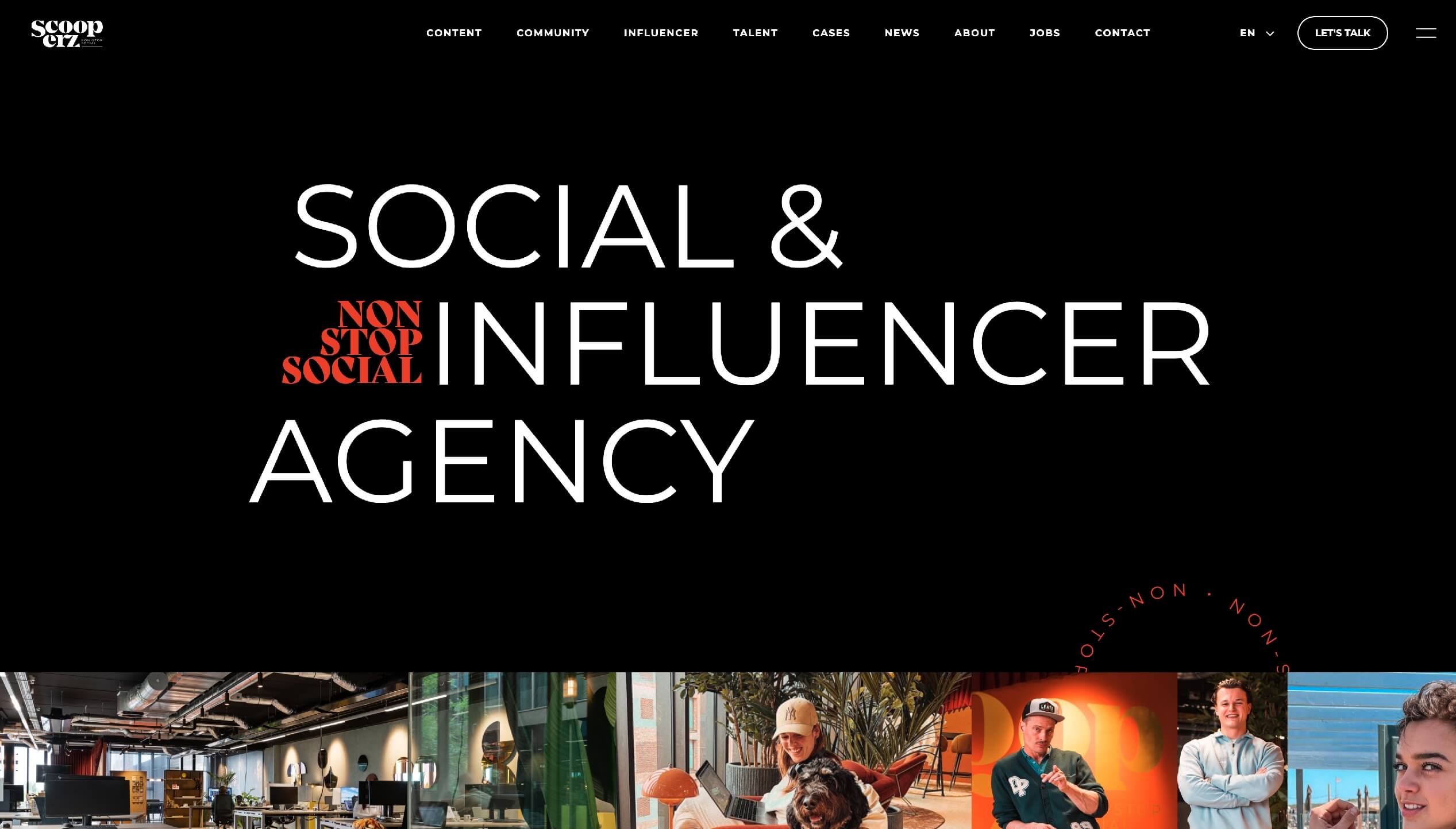 Scooperz Agency: Diverse professionals weergegeven onder de titel op onze website.