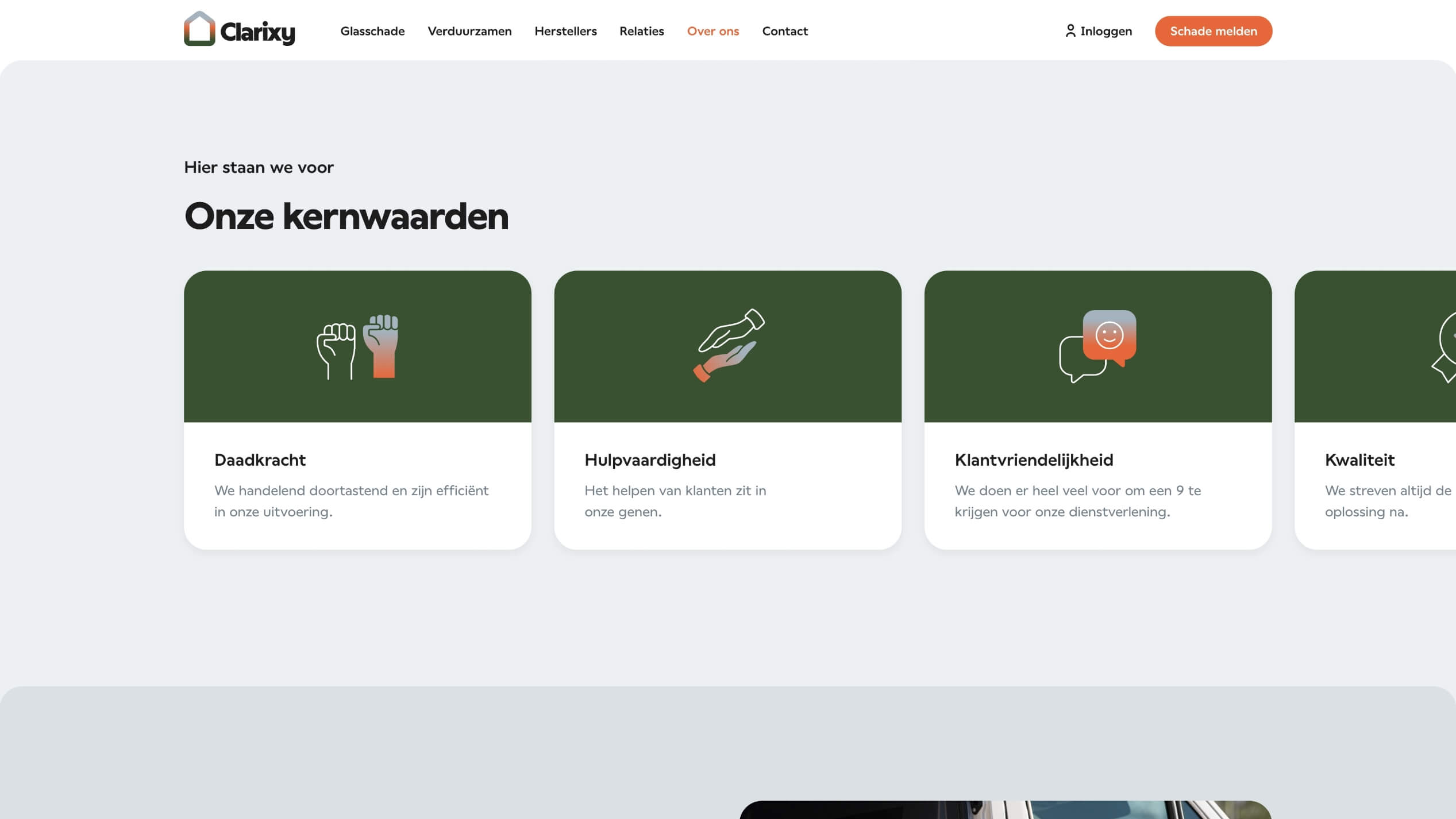 Iconen geven onze kernwaarden weer: vastberadenheid, deskundigheid en klantvriendelijke service.