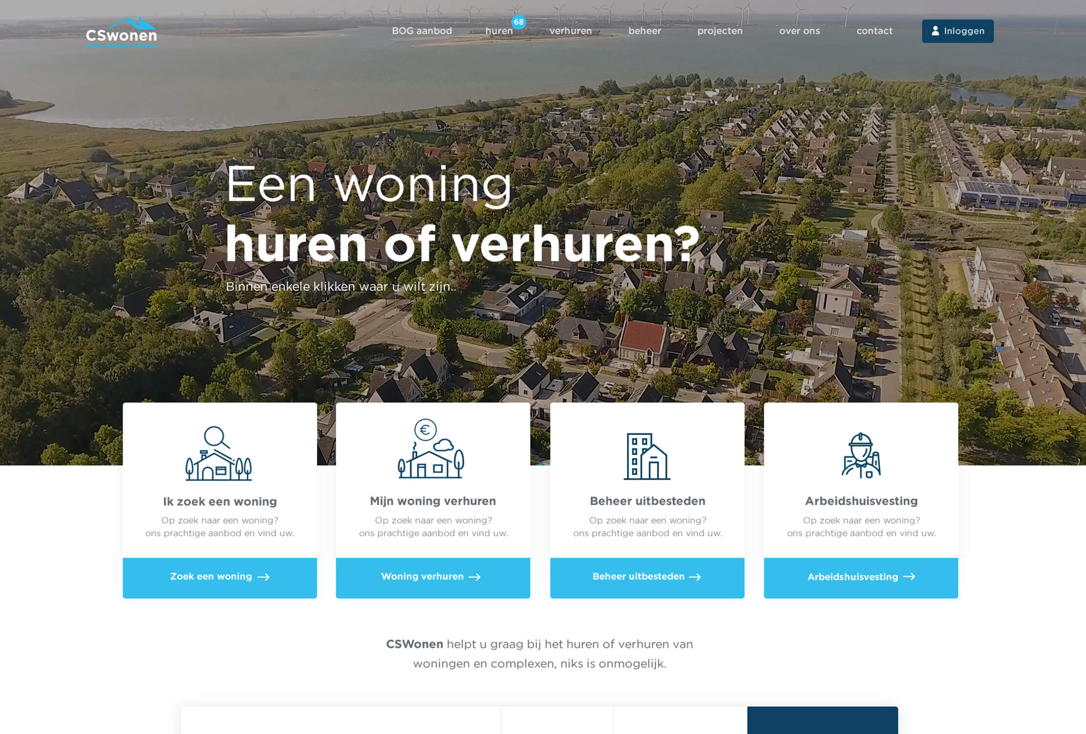 Navigeer eenvoudig door de Nederlandse site van CS Wonen voor verhuur en vastgoedbeheer.
