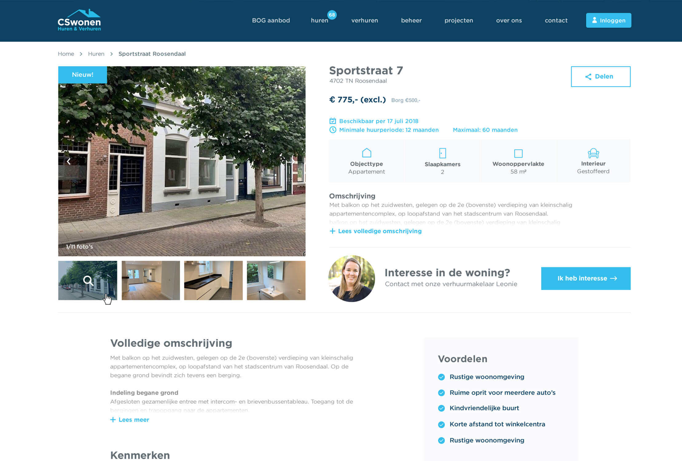 Ontdek uw toekomstige woning op Sportstraat 7 met CS Wonen. Geniet van foto's, huurinfo en eenvoudig contact op onze site.