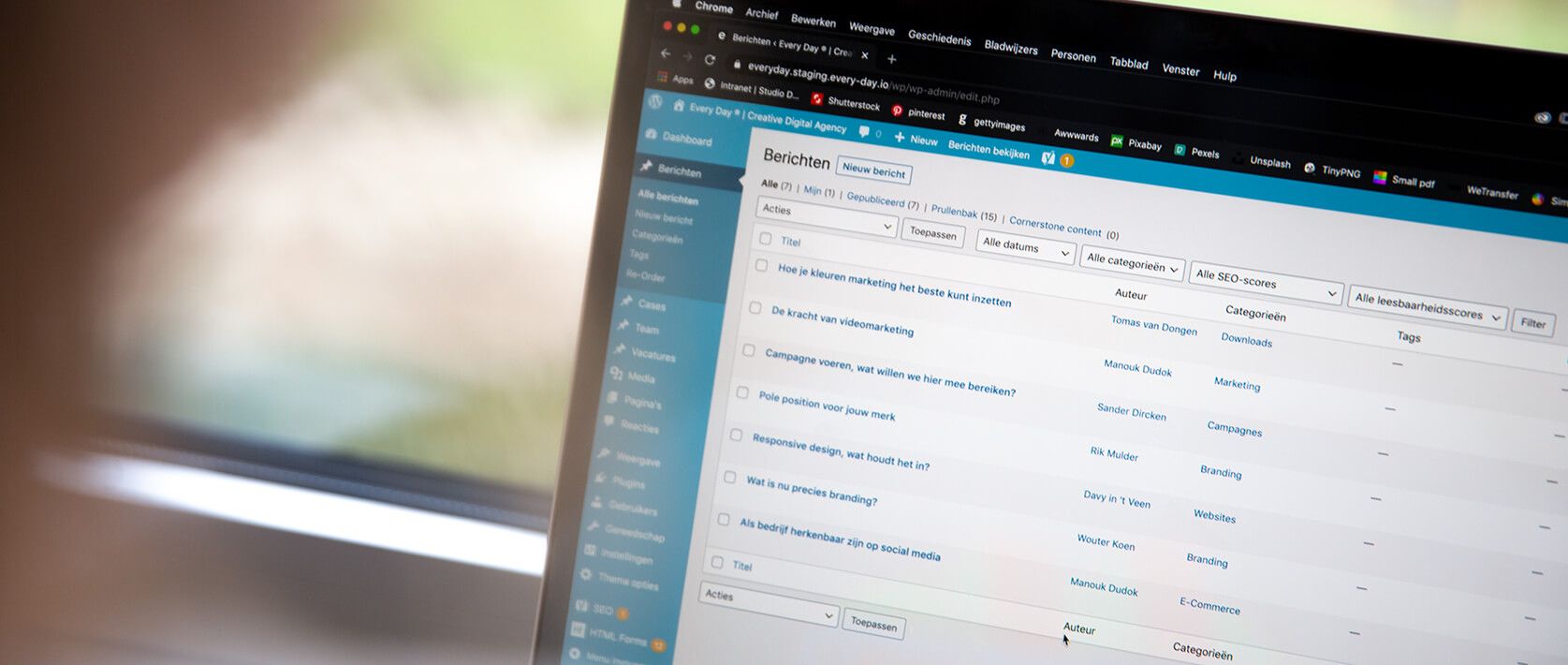 Op het WordPress-dashboard worden handige hulpmiddelen voor eenvoudige ontwikkeling weergegeven, evenals een lijst met interessante blogberichten.