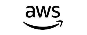 Zwart AWS-logo met een gebogen lijn onder de letters.