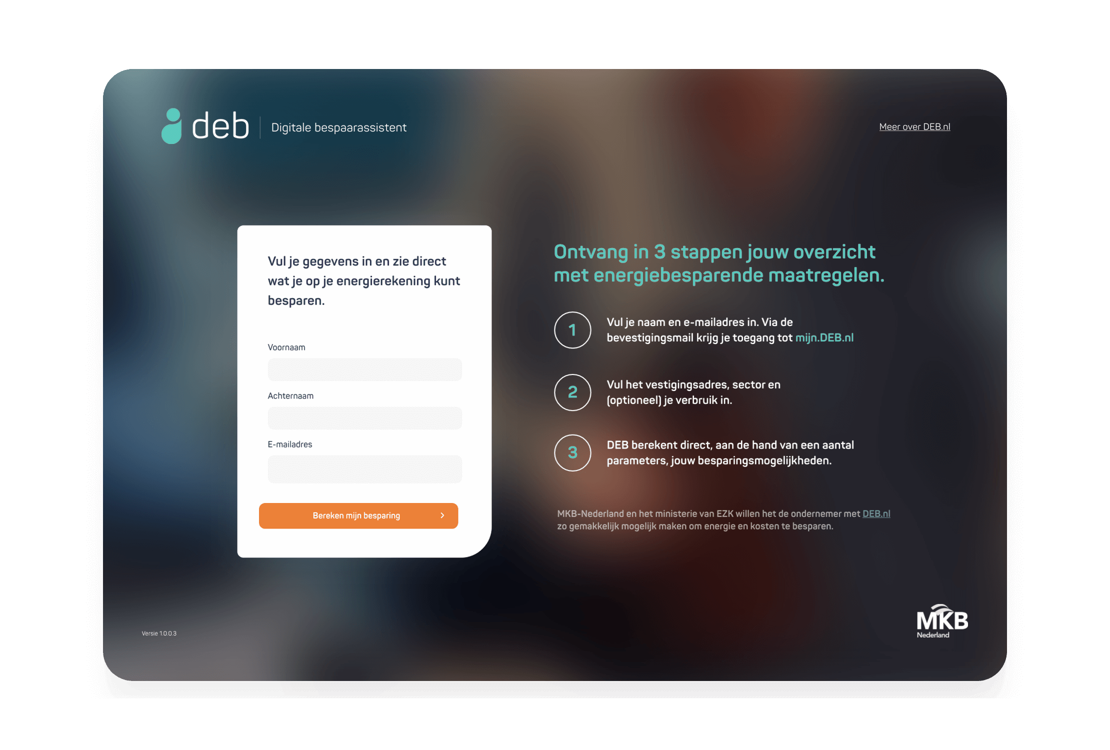 Donkere login met Nederlandstalige tips voor energiebesparing.