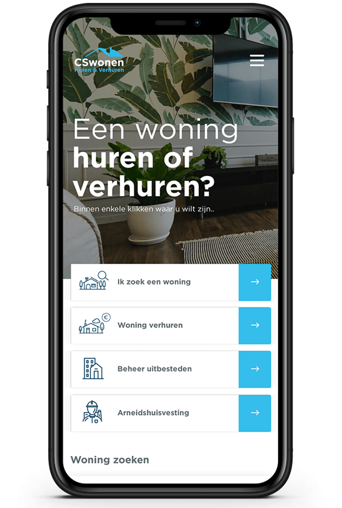Met de CS Wonen app wordt het huren en beheren van een woning een fluitje van een cent.